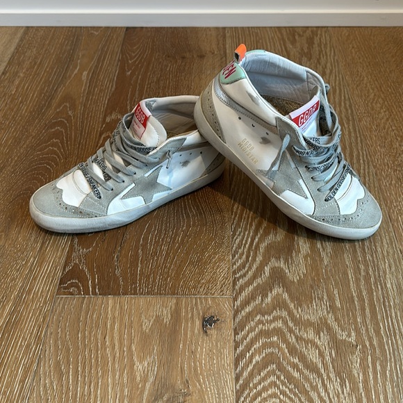 Golden Goose White & Gray Mid Star Sneakers 37 - Picture 6 of 11